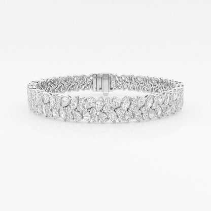 Badgley Mischka Round, Pear, Marquise Moissanite Alternating Fashion Bracelet