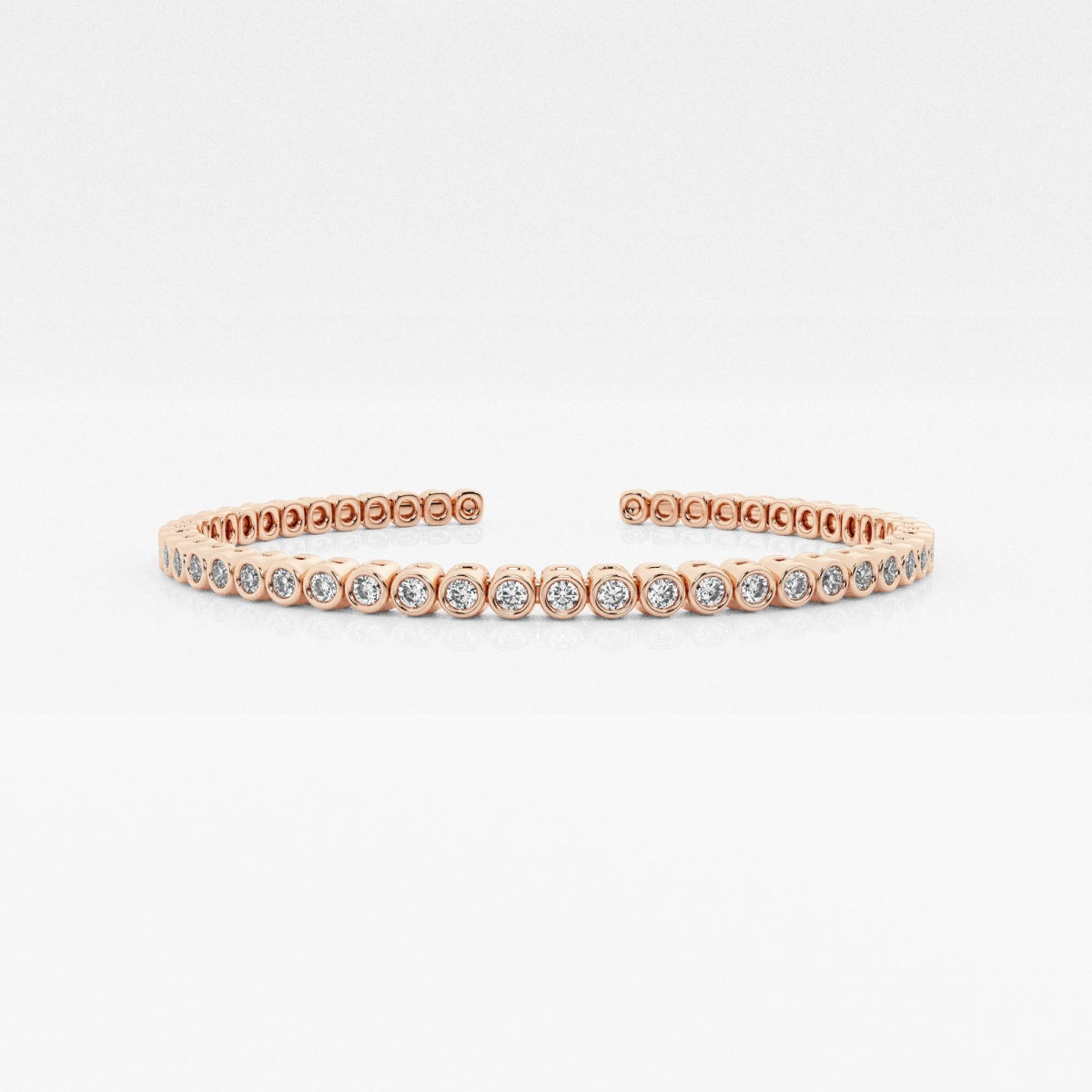 Round Moissanite Bold Bangle Bracelet – view 3