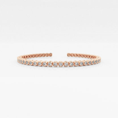 Round Moissanite Bold Bangle Bracelet