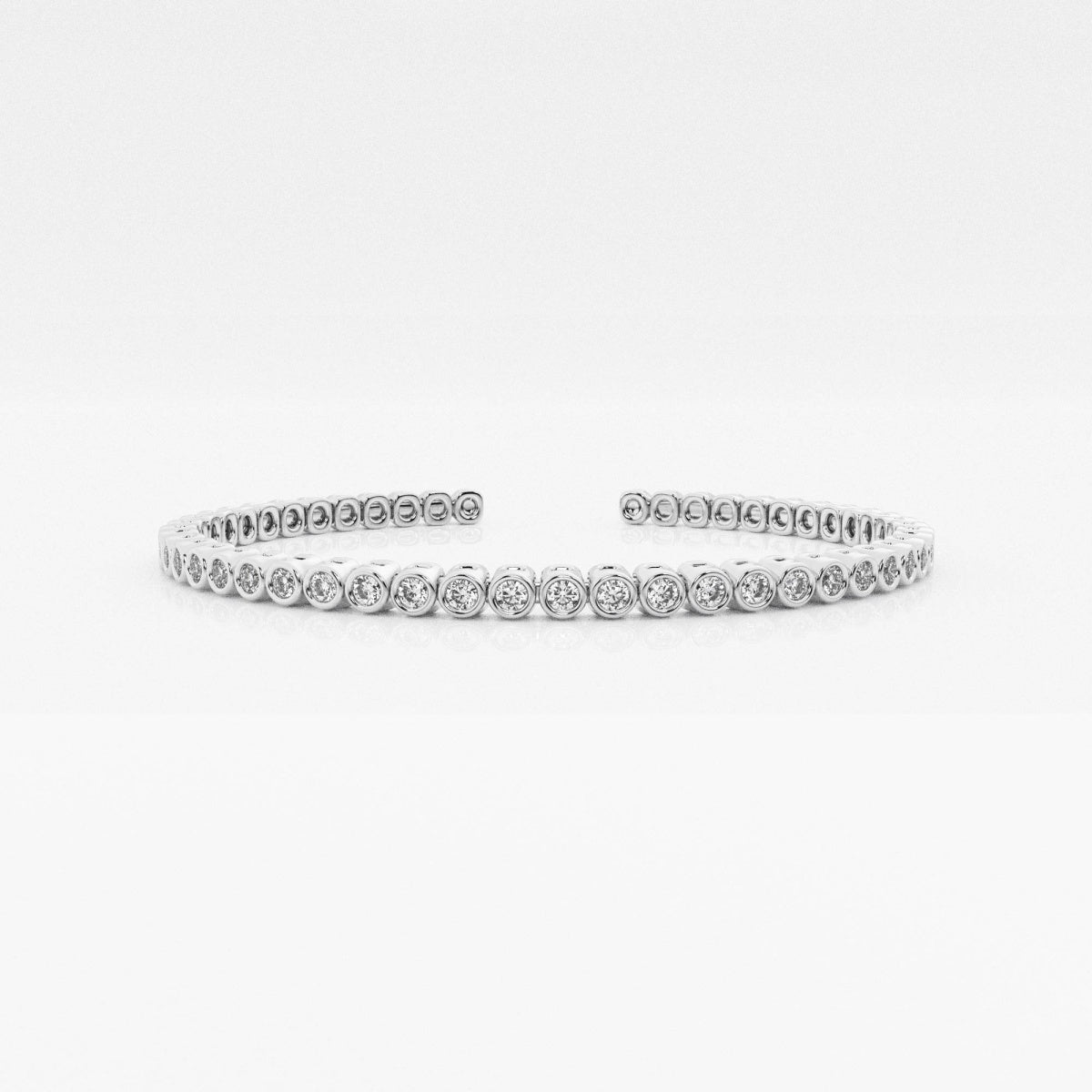 Round Moissanite Bold Bangle Bracelet – view 4