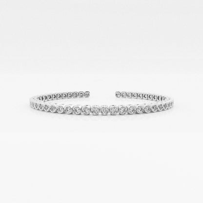 Round Moissanite Bold Bangle Bracelet
