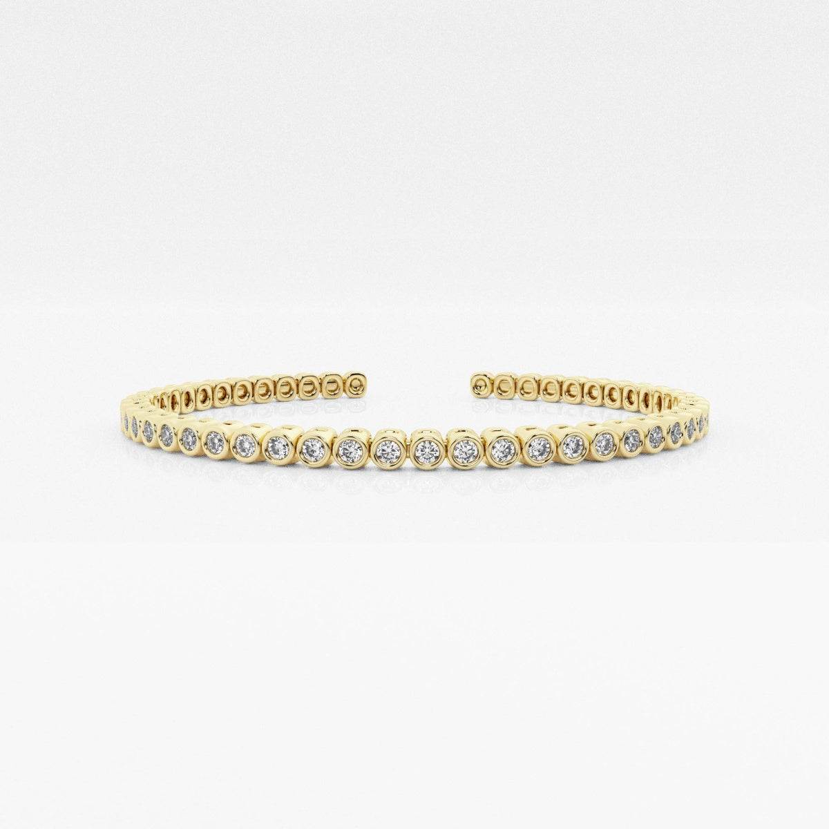 Round Moissanite Bold Bangle Bracelet