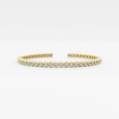 Round Moissanite Bold Bangle Bracelet