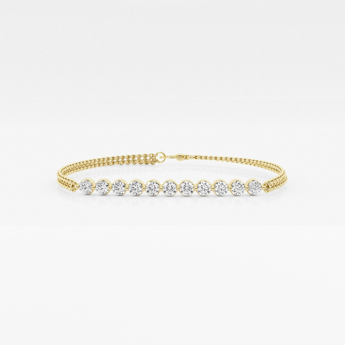 Round Moissanite Chain Bracelet – view 2