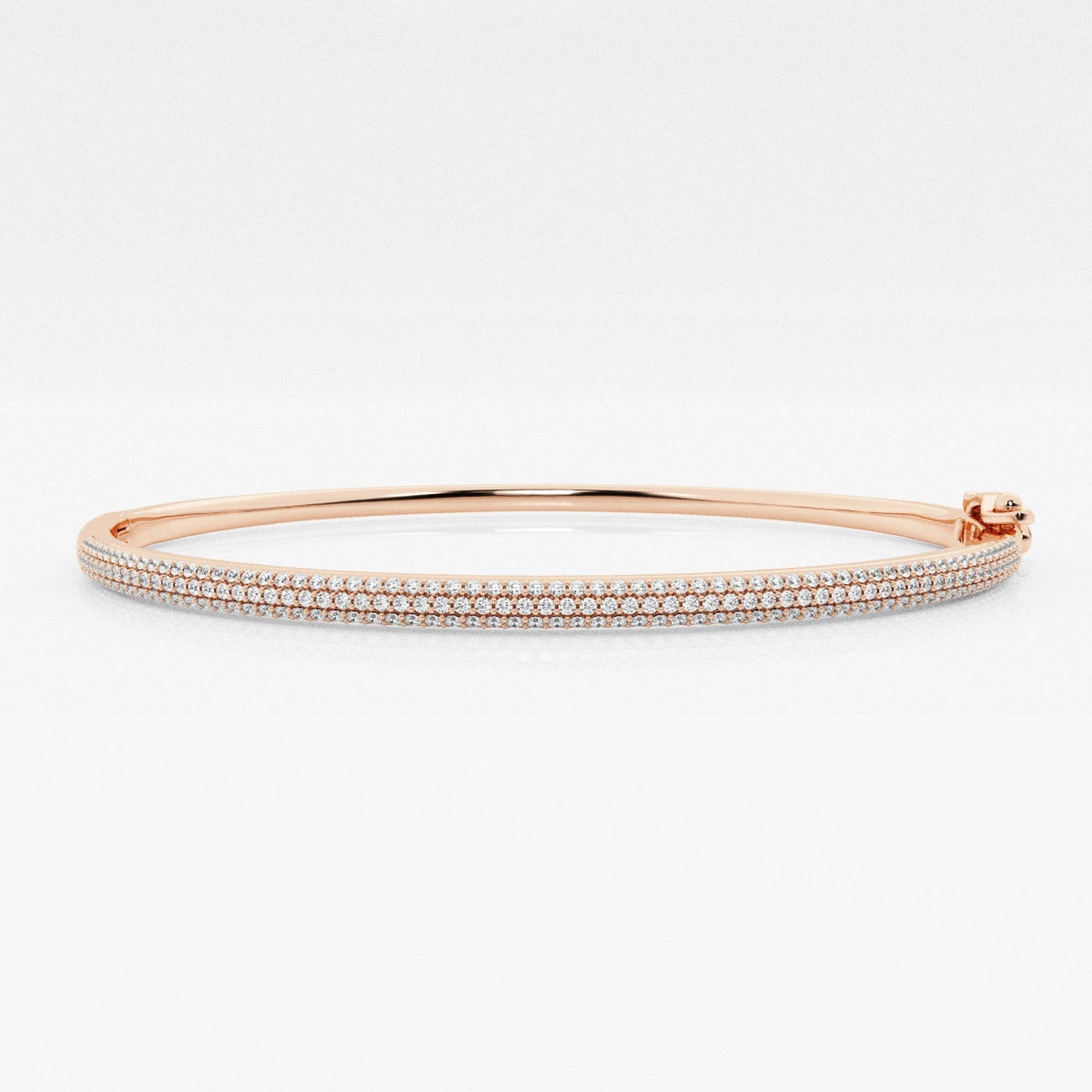 Round Moissanite Pavé Bangle Bracelet - 7 Inches – view 4