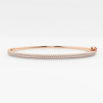 Round Moissanite Pave Bangle Bracelet