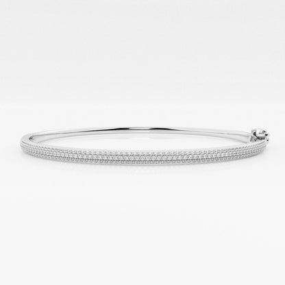 Round Moissanite Pave Bangle Bracelet