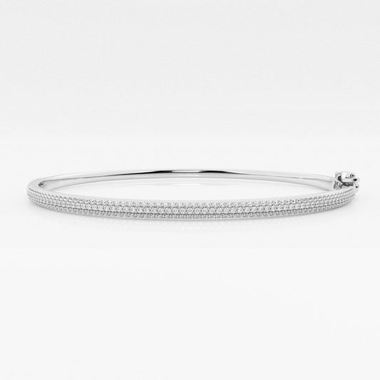 Round Moissanite Pave Bangle Bracelet