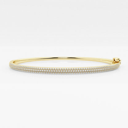 Round Moissanite Pave Bangle Bracelet