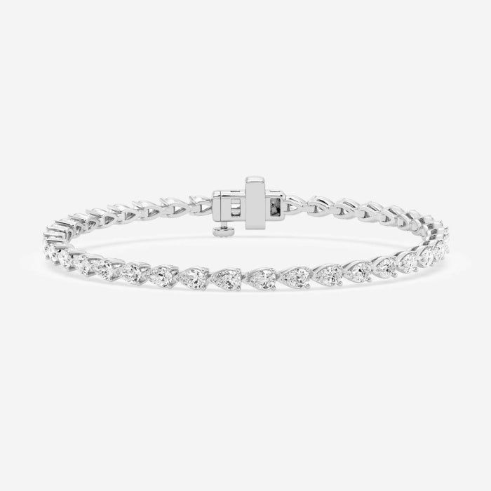 Pear Moissanite East-West Tennis Bracelet