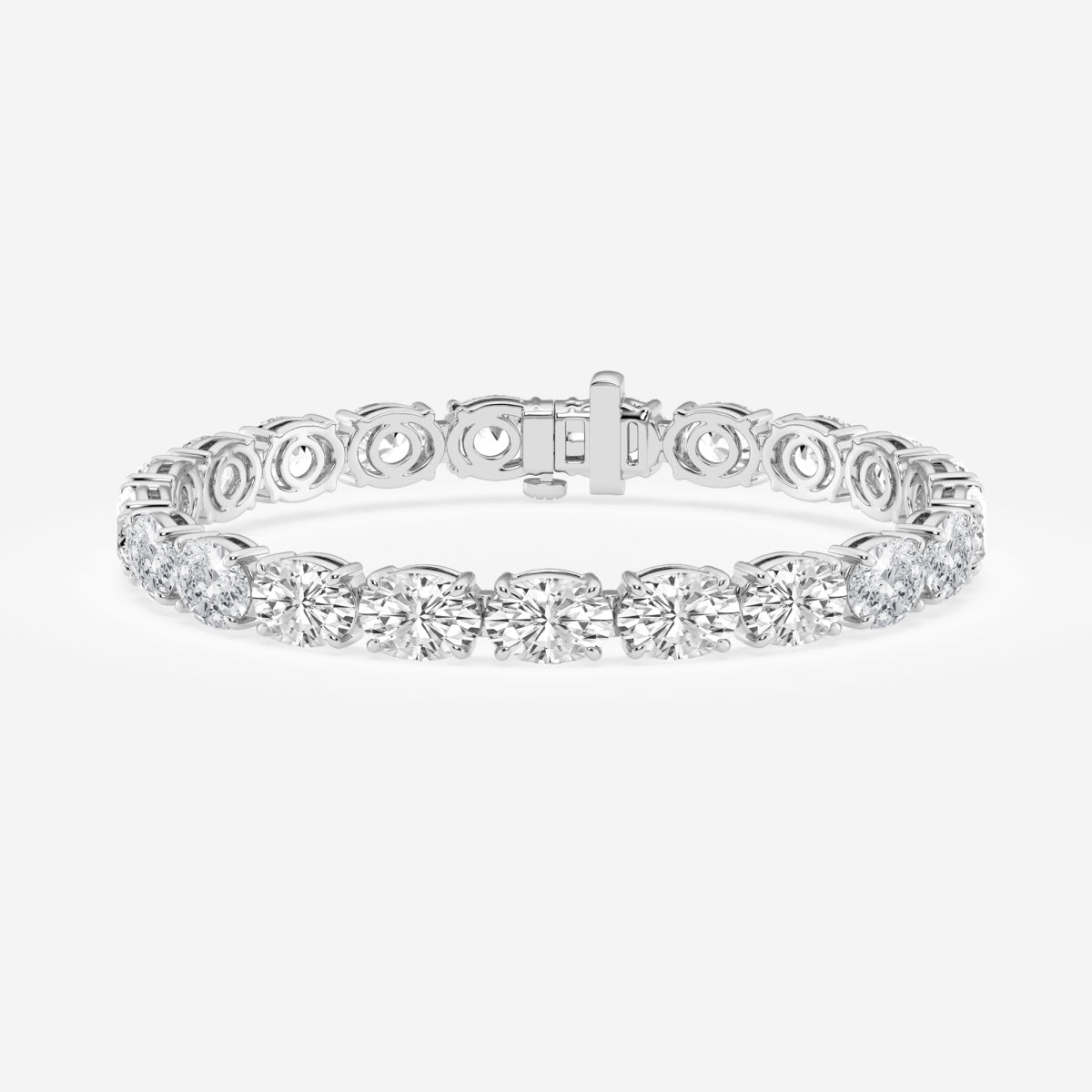 Oval Moissanite East -West Tennis Bracelet