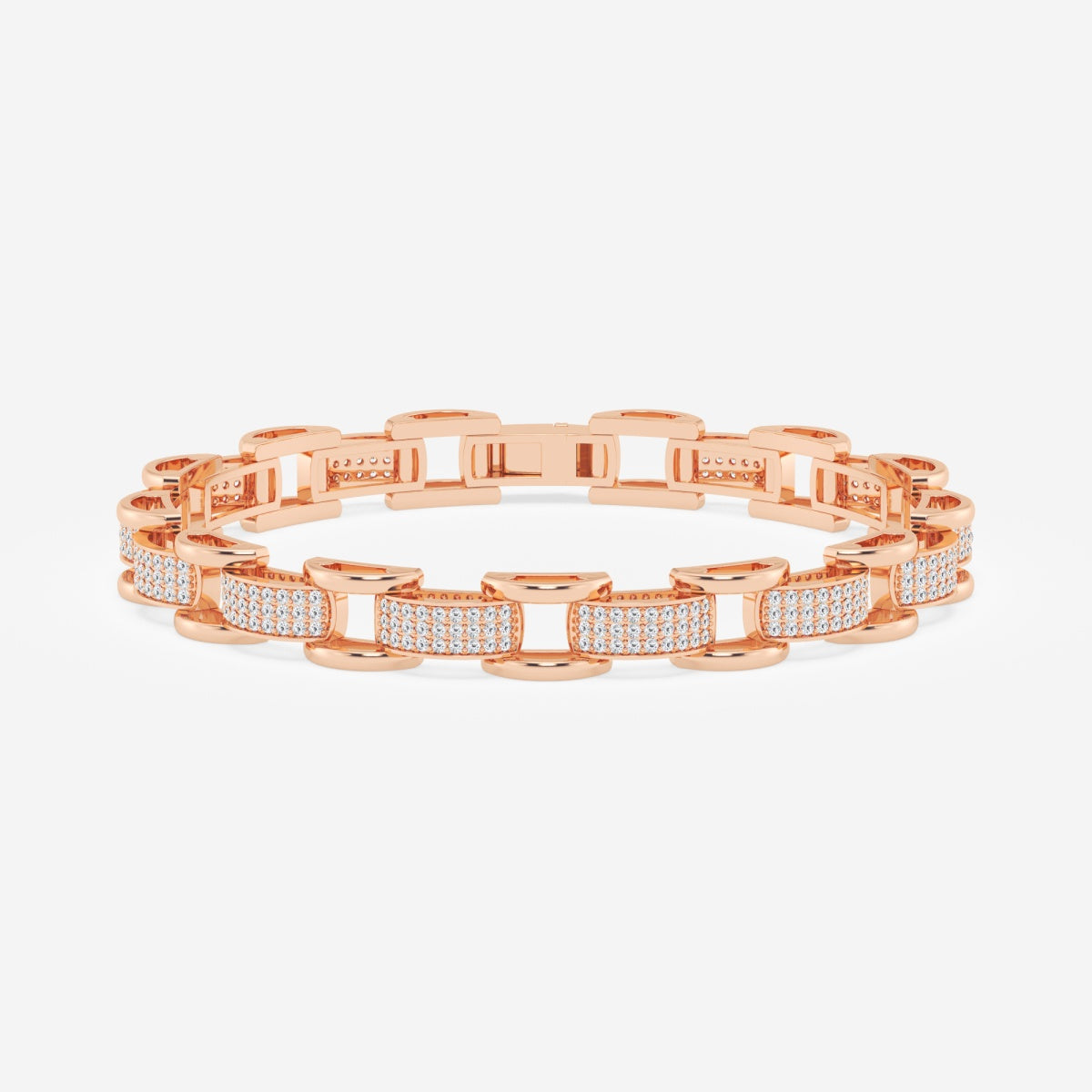 Round Moissanite Station Pave Fashion Bracelet