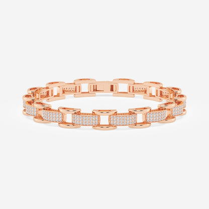 Round Moissanite Station Pave Fashion Bracelet