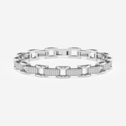 Round Moissanite Station Pave Fashion Bracelet