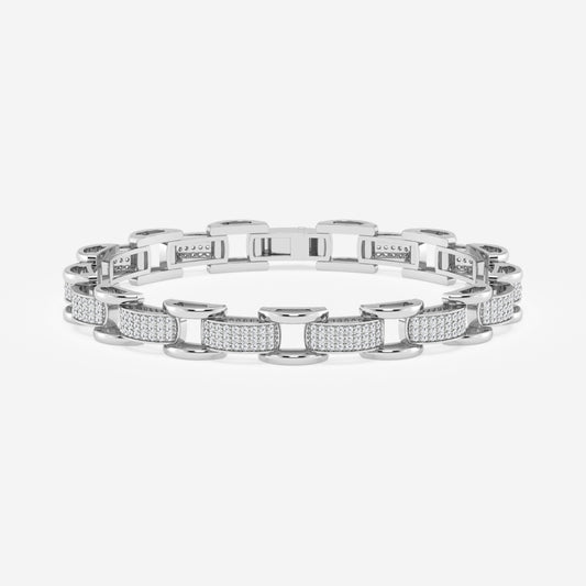 Round Moissanite Station Pave Fashion Bracelet