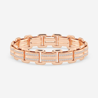 Round Moissanite Panther Link Bracelet
