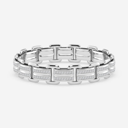 Round Moissanite Panther Link Bracelet