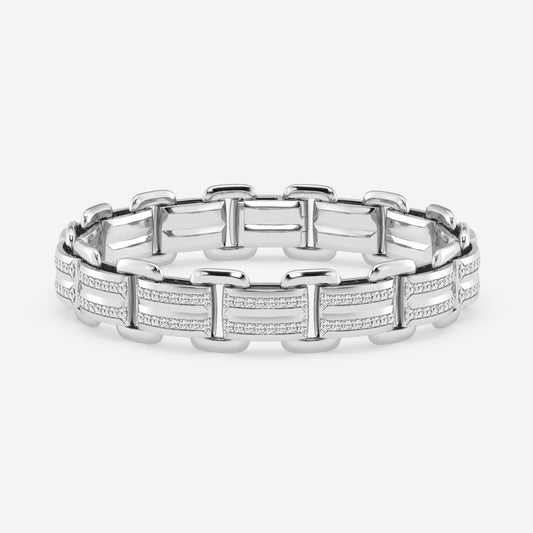 Round Moissanite Panther Link Bracelet