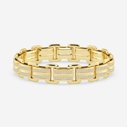 Round Moissanite Panther Link Bracelet