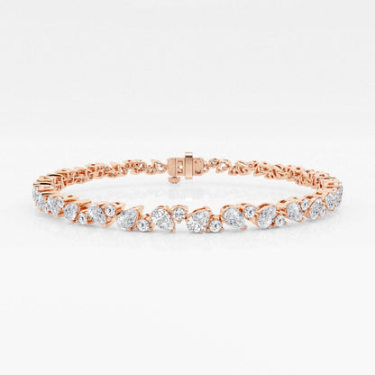 Round and Pear Moissanite Alternating Fashion Bracelet
