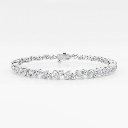 Round and Pear Moissanite Alternating Fashion Bracelet