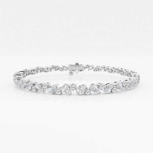 Round and Pear Moissanite Alternating Fashion Bracelet