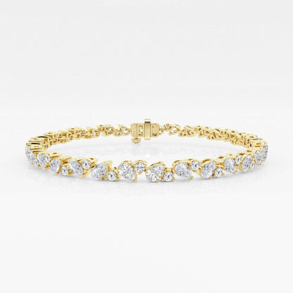 Round and Pear Moissanite Alternating Fashion Bracelet