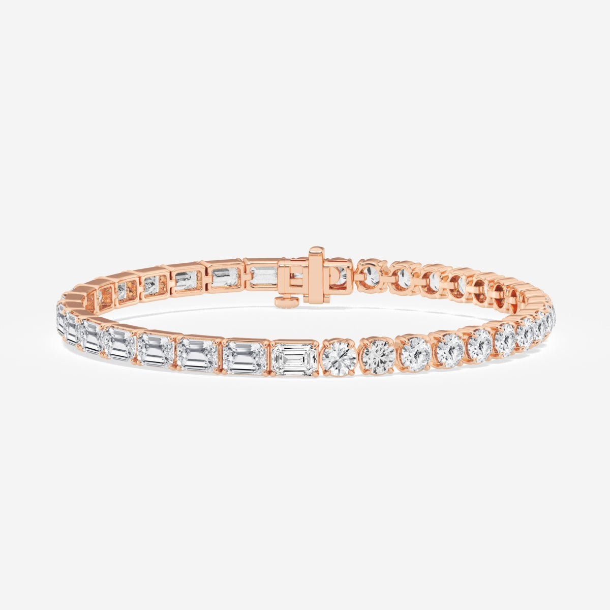 Emerald and Round Moissanite Fashion Bracelet – view 5
