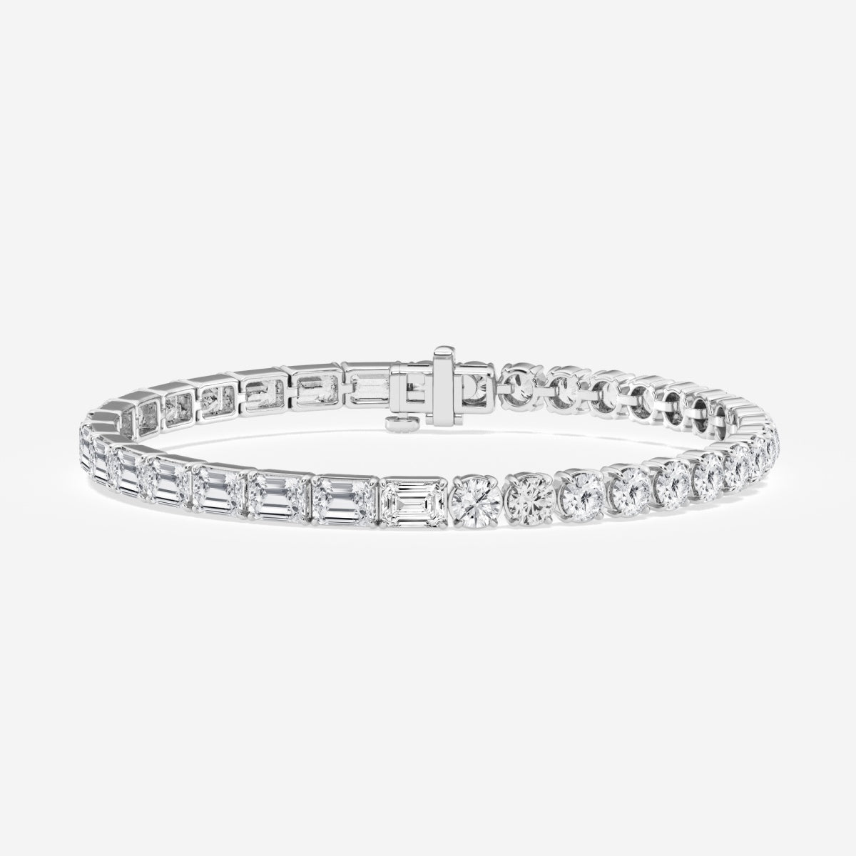 Emerald and Round Moissanite Fashion Bracelet – view 12