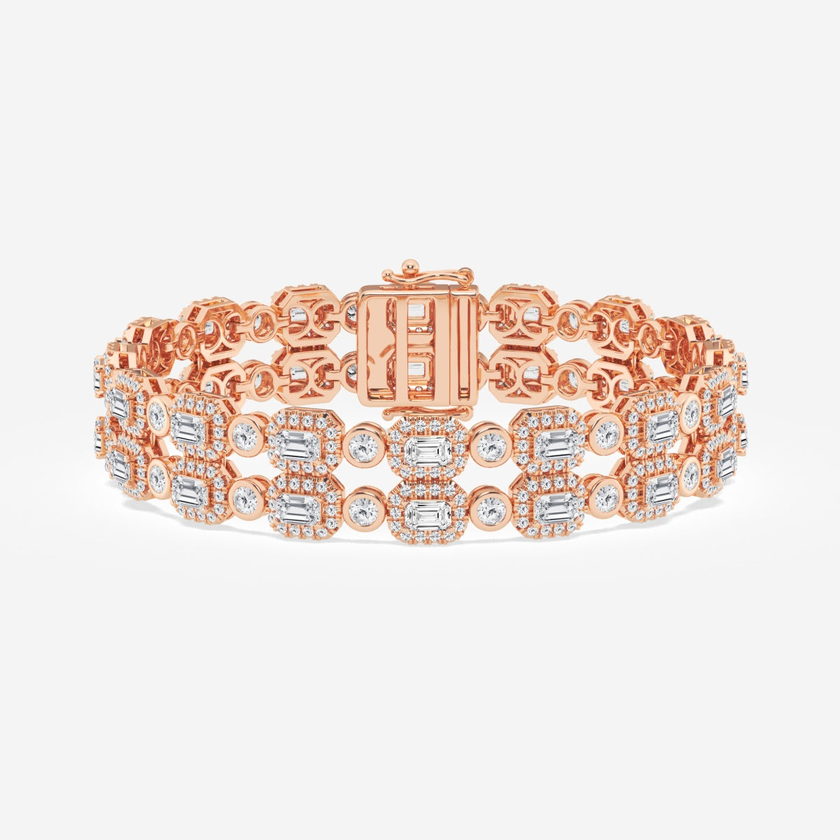 Emerald Moissanite Double Row Fashion Bracelet – view 3