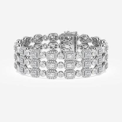 Emerald Moissanite Triple Row Fashion Bracelet