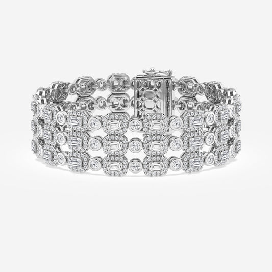 Emerald Moissanite Triple Row Fashion Bracelet