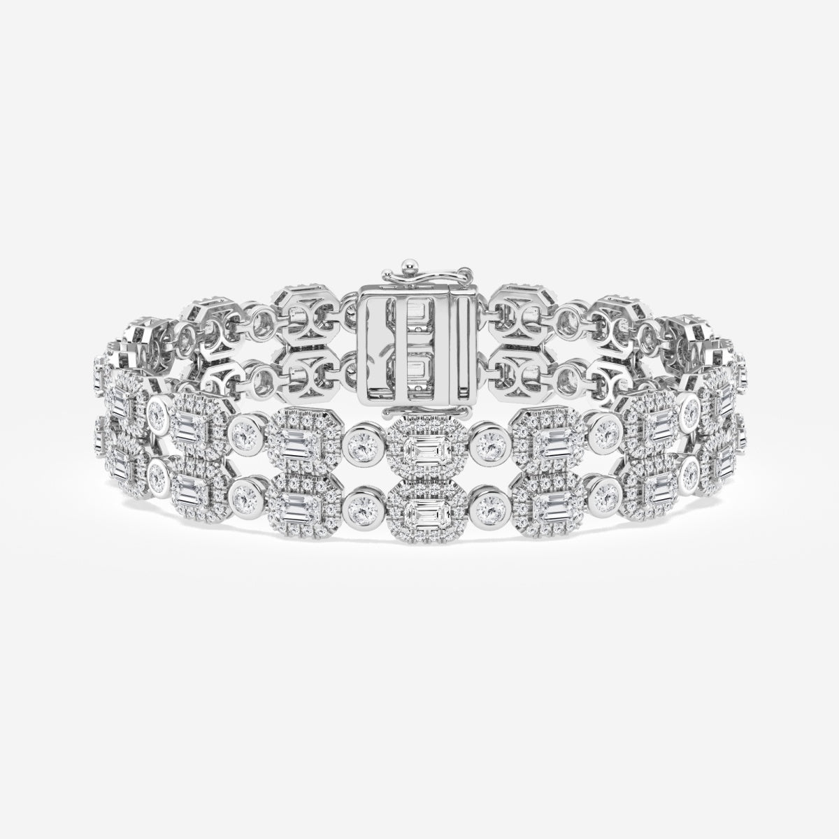 Emerald Moissanite Double Row Fashion Bracelet