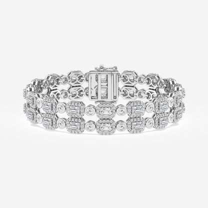 Emerald Moissanite Double Row Fashion Bracelet