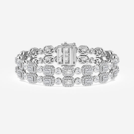 Emerald Moissanite Double Row Fashion Bracelet
