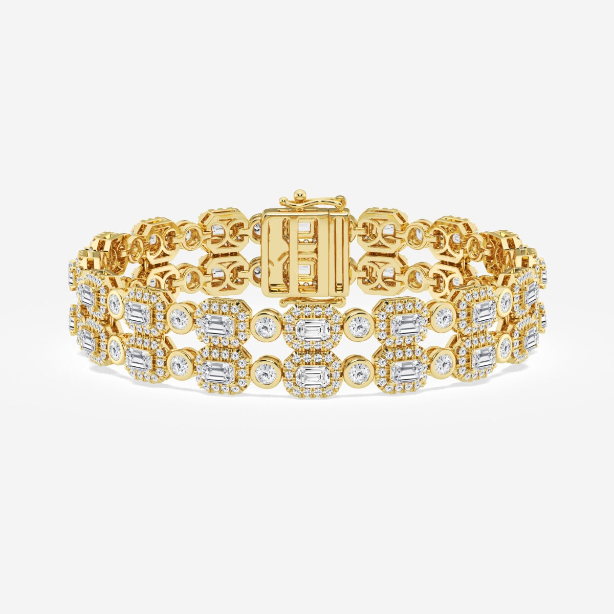 Emerald Moissanite Double Row Fashion Bracelet
