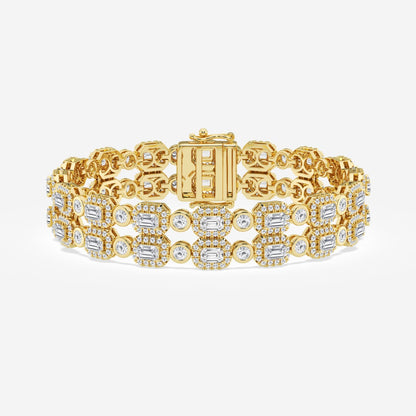 Emerald Moissanite Double Row Fashion Bracelet