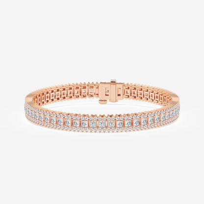 Princess Moissanite Railroad Fashion Bracelet