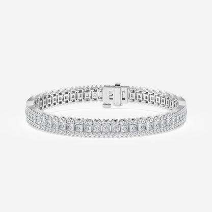 Princess Moissanite Railroad Fashion Bracelet