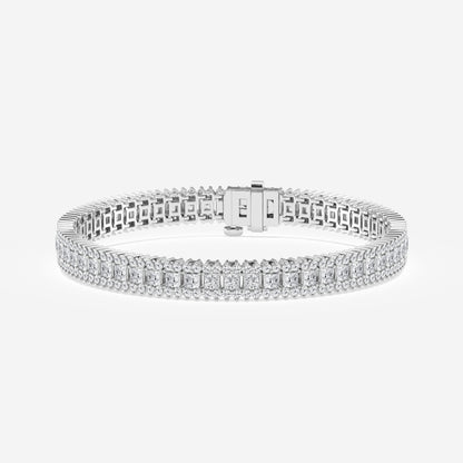 Princess Moissanite Railroad Fashion Bracelet
