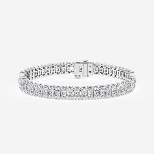 Princess Moissanite Railroad Fashion Bracelet