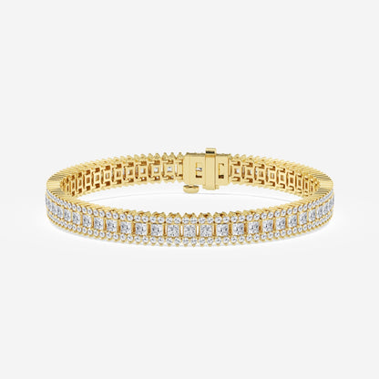 Princess Moissanite Railroad Fashion Bracelet