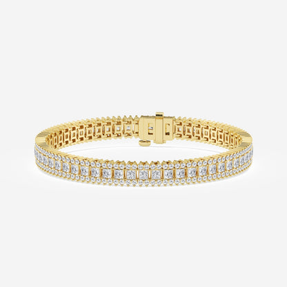Princess Moissanite Railroad Fashion Bracelet