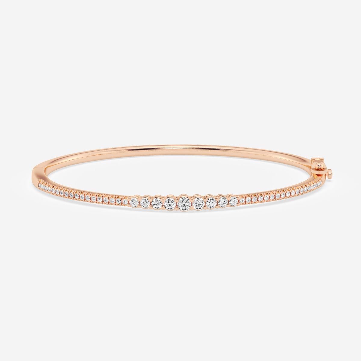 Round Moissanite Graduated Bangle Bracelet