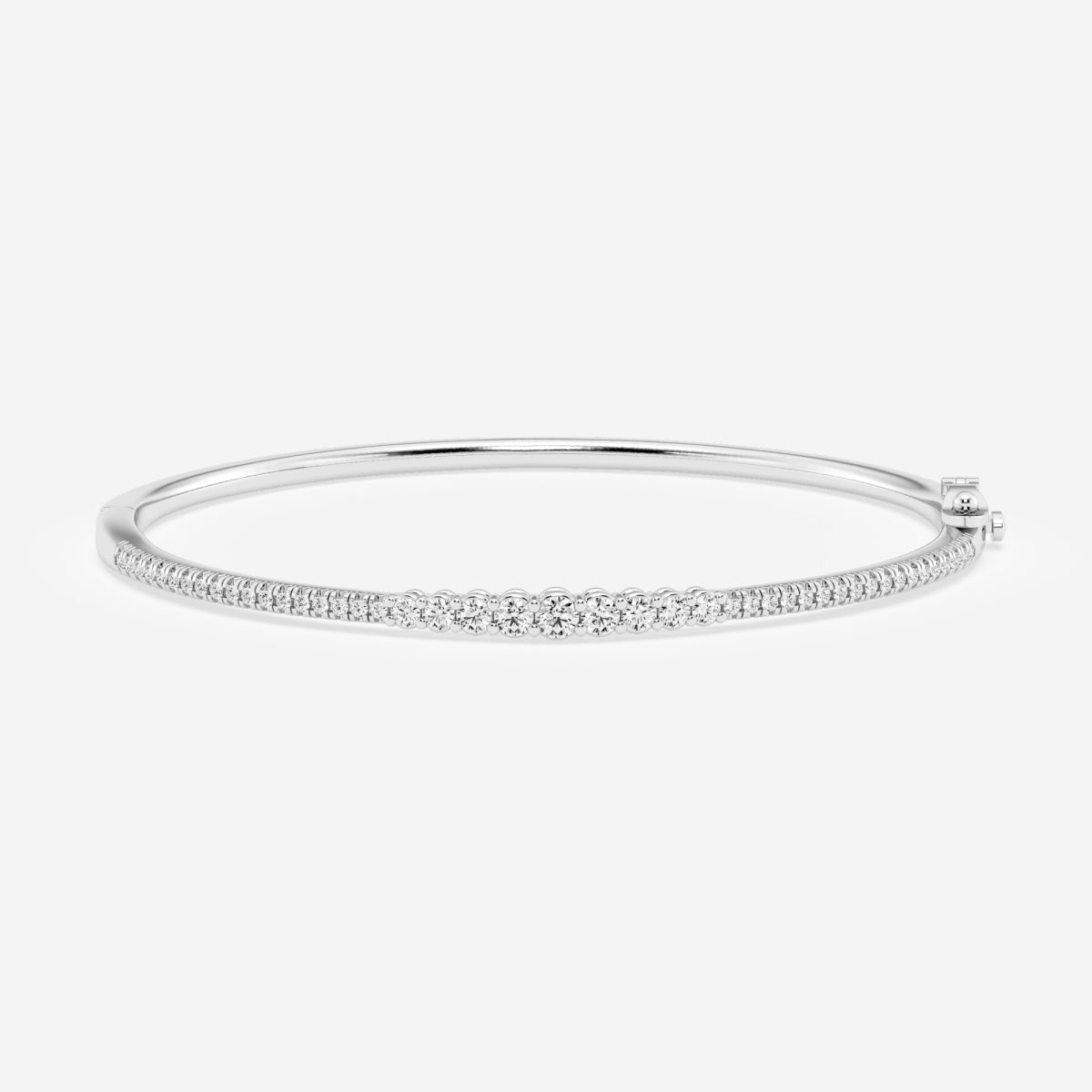 Round Moissanite Graduated Bangle Bracelet – view 2