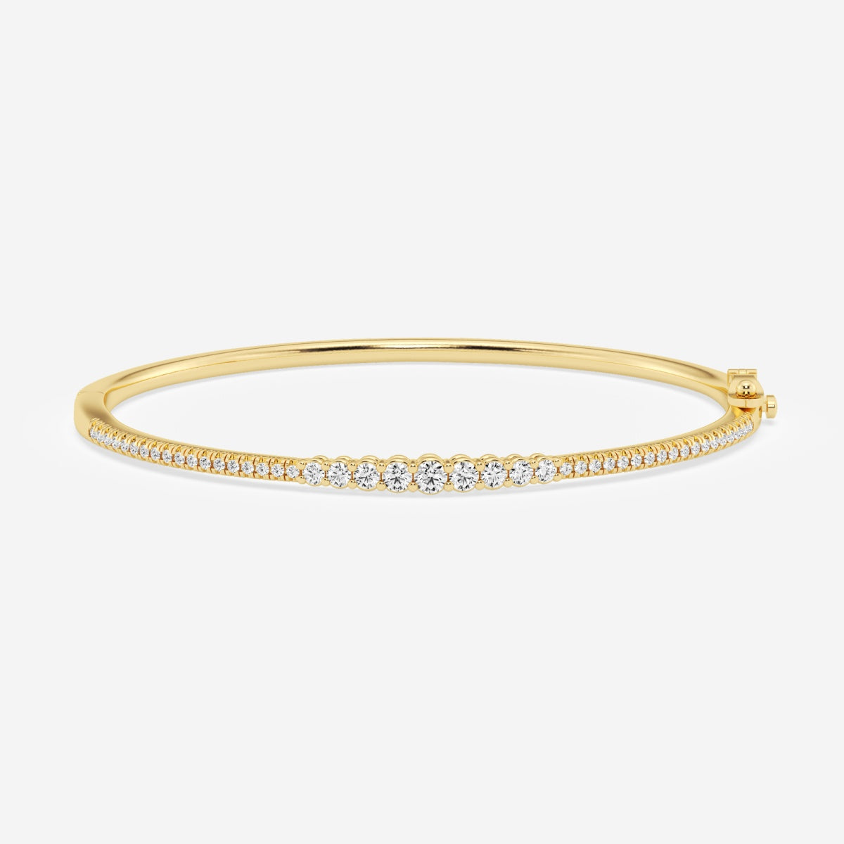 Round Moissanite Graduated Bangle Bracelet – view 3