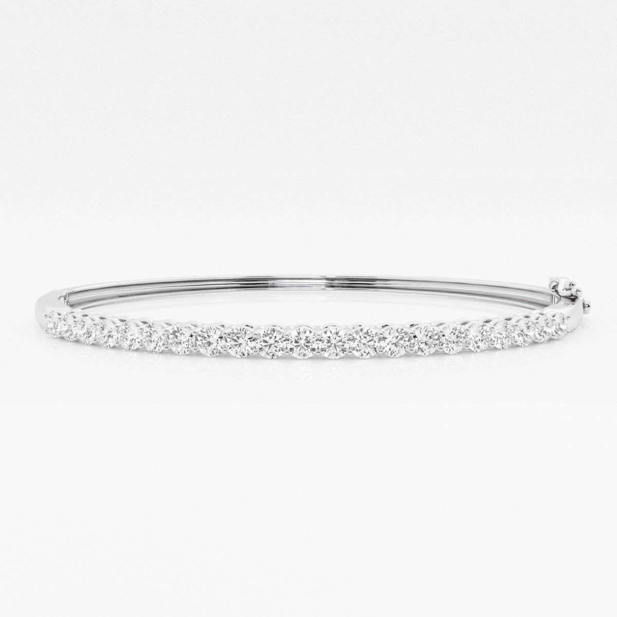 Round Moissanite Shared Prongs Bangle Bracelet