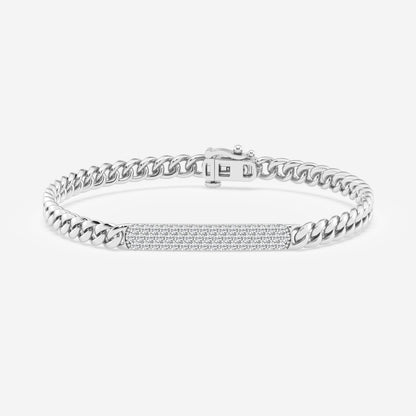 Center Bar Pavé Cuban Bracelet