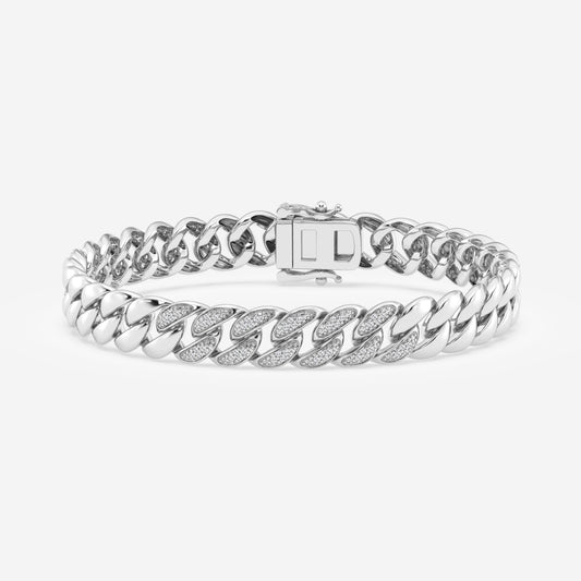 Half-Pavé Cuban Link Bracelet