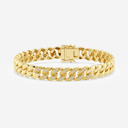 Half-Pavé Cuban Link Bracelet